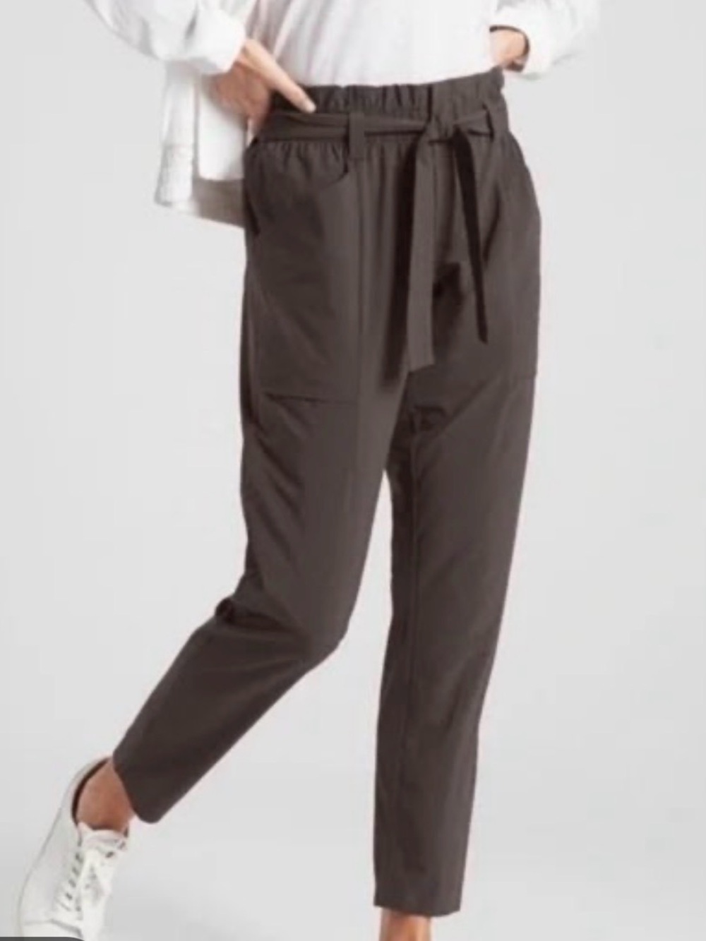 Athleta “Skyline” Drawstring Belt Utility Casual Ankle Pants 4